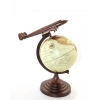 Bidebuvar 40x25 cm Pirinç Uçak Tasarımlı Dünya Küre