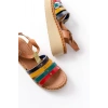 Bidebuvar 730-142 Multi Hakiki Deri Ortopedik Taban Kadın Sandalet
