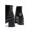 Bidebuvar 767-3020 Siyah Fermuarlı Kalın Topuklu Günlük Kadın Bot