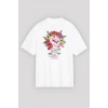 Bidebuvar 8 Mart Dünya Kadınlar Günü Baskılı Oversize Bisiklet Yaka T-shirt - Beyaz