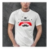 Bidebuvar Babalar Günü Hediye Baba Temalı Baskılı Oversize Bisiklet Yaka T-shirt - Beyaz