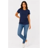 Bidebuvar Basic Tişört Bisiklet Yaka Kısa Kol Günlük Yazlık Slim Fit T-Shirt - Lacivert