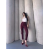 Bidebuvar Bordo Renk Yüksek Bel Maskülen Kesim Kumaş Pantolon