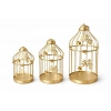 Bidebuvar Dekoratif Gold Metal 3lü Kafes Mumluk Seti