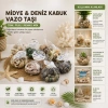Bidebuvar Dekoratif Vazo Taşı - Midye ve Deniz Kabuğu - Fileli Renkli Mix
