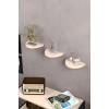 Bidebuvar Duvar Rafı Dekoratif 3 Adet Çiçeklik Oval Krem