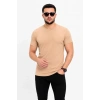 Bidebuvar Erkek Basic Tişört Bisiklet Yaka Kısa Kol Günlük Yazlık Slim Fit T-Shirt - Bej