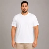 Bidebuvar Erkek Battal Big Size Basic Tişört Bisiklet Yaka Rahat Kalıp T-Shirt - Beyaz