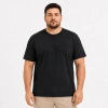 Bidebuvar Erkek Battal Big Size Basic Tişört Bisiklet Yaka Rahat Kalıp T-Shirt - Siyah