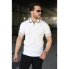 Bidebuvar Erkek Dokulu Desen Yakalı Kısa Kollu Tişört