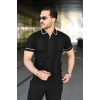 Bidebuvar Erkek Dokulu Desen Yakalı Kısa Kollu Tişört