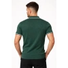 Bidebuvar Erkek Fermuarlı Yaka Fitilli Triko Kısa Kollu Regular Fit Tişört T-shirt - Yeşil