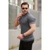 Bidebuvar Erkek Fermuarlı Yakalı Kısa Kollu T-shirt