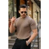 Bidebuvar Erkek Fitilli Bisiklet Yaka Kısa Kollu Tişört
