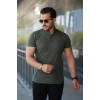 Bidebuvar Erkek Hakim Yaka Dokuma Pamuklu Kumaş Kısa Kollu Tişört