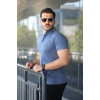 Bidebuvar Erkek Hakim Yaka Dokuma Pamuklu Kumaş Kısa Kollu Tişört
