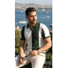 Bidebuvar Erkek Kısa Kollu Polo Yakalı Blok Desenli Triko Bluz