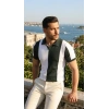 Bidebuvar Erkek Kısa Kollu Polo Yakalı Blok Desenli Triko Bluz