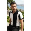 Bidebuvar Erkek Kısa Kollu Polo Yakalı Blok Desenli Triko Bluz