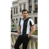 Bidebuvar Erkek Kısa Kollu Polo Yakalı Blok Desenli Triko Bluz