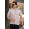 Bidebuvar Erkek Ottoman Kumaş Apaj Yaka Kısa Kollu Gömlek