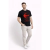 Bidebuvar Erkek TÜRKİYE Ay Yıldız Baskılı Taraftar Forma T-Shirt - Siyah