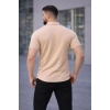 Bidebuvar Erkek Waffle Kumaş Kısa Kollu Düğmeli Açık Yaka Regular Fit Gömlek - Bej