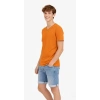 Bidebuvar Genç Erkek Çocuk V Yaka Tişört Yazlık Model Günlük Basic Body - Turuncu