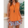 Bidebuvar Kadın Askılı V Yakalı Sandy Bluz Ve Desenli Short Ikili Takım