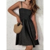 Bidebuvar Kadın Ip Askılı Gipeli Desenli Kısa Süprem Elbise