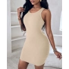 Bidebuvar Kadın Kalın Askılı Bodycon Kaşkorse Mini Elbise