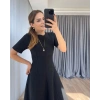 Bidebuvar Kadın Kısa Kollu Bisiklet Yaka Maksi Boy Ithal Krep Elbise