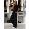 Bidebuvar Kadın Kısa Kollu Bisiklet Yakalı Modal Bluz Ve Pantolon Ikili Takım