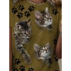 Bidebuvar Kadın Kısa Kollu Kedi Ve Pati Baskılı Süprem T-shirt