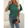Bidebuvar Kadın Kısa Kollu Kolları Volanlı Baskılı Süprem Bluz