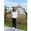 Bidebuvar Kadın Kısa Kollu Modal Dokulu Kumaş Yanı şeritli Takım