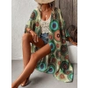 Bidebuvar Kadın Kısa Kollu önü Açık Belden Kuşaklı Uzun Kimono