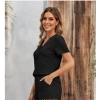 Bidebuvar Kadın Kısa Kollu V Yakalı Bluz Ve Short Ikili Takım