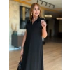 Bidebuvar Kadın Kısa Kollu Yakalı Cepli Uzun Viskon Iki Iplik Elbise