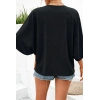 Bidebuvar Kadın Kısa Yarasa Kollu V Yakalı önden Düğmeli Aerobin Gömlek