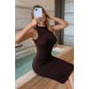 Bidebuvar Kadın Kolsuz Balıkçı Yaka Kısa Dalgıç Elbise