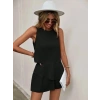 Bidebuvar Kadın Kolsuz Bisiklet Yaka Sandy Bluz Ve şort Etek Ikili Takım