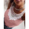 Bidebuvar Kadın Kolsuz Dantel Yaka Kaşkorse Bluz