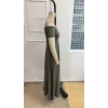 Bidebuvar Kadın Omuzlardan Açık Lastikli Uzun Viskon Elbise