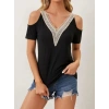Bidebuvar Kadın Omuzlardan Açık V Yakalı Viskon Bluz