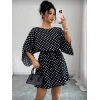Bidebuvar Kadın Puantiyeli örme Krep Mini Elbise (kemersiz)