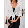 Bidebuvar Kadın Truvakar Kol önden Bağlamalı Kısa şifon Bolero Ceket