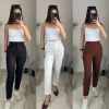 Bidebuvar Kadın üste Oturan Paçası Bilek üzerinde Biten Krep Kumaş Kumaş Pantolon 36 (S) - 50 (5XL)