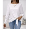 Bidebuvar Kadın Uzun Kollu Kayık Yaka Manşet Ve Toka Detay Bluz