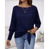 Bidebuvar Kadın Uzun Kollu Kayık Yaka Manşet Ve Toka Detay Bluz